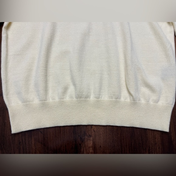 Jeff Crew Neck Sweater Size Large Pastel Yellow Spring Summer Golf Preppy Yacht - Picture 4 of 8
